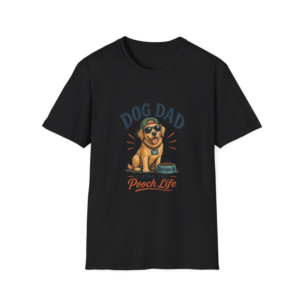Dog Dad T-Shirt — "Living the Pooch Life" Graphic Tee for Dog Lovers