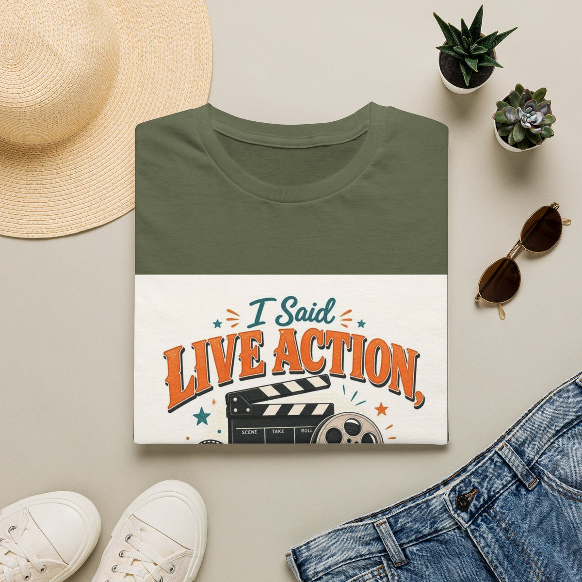Retro T-Shirt Design Featuring Bold Typography And Film Elements- Graphic Tees