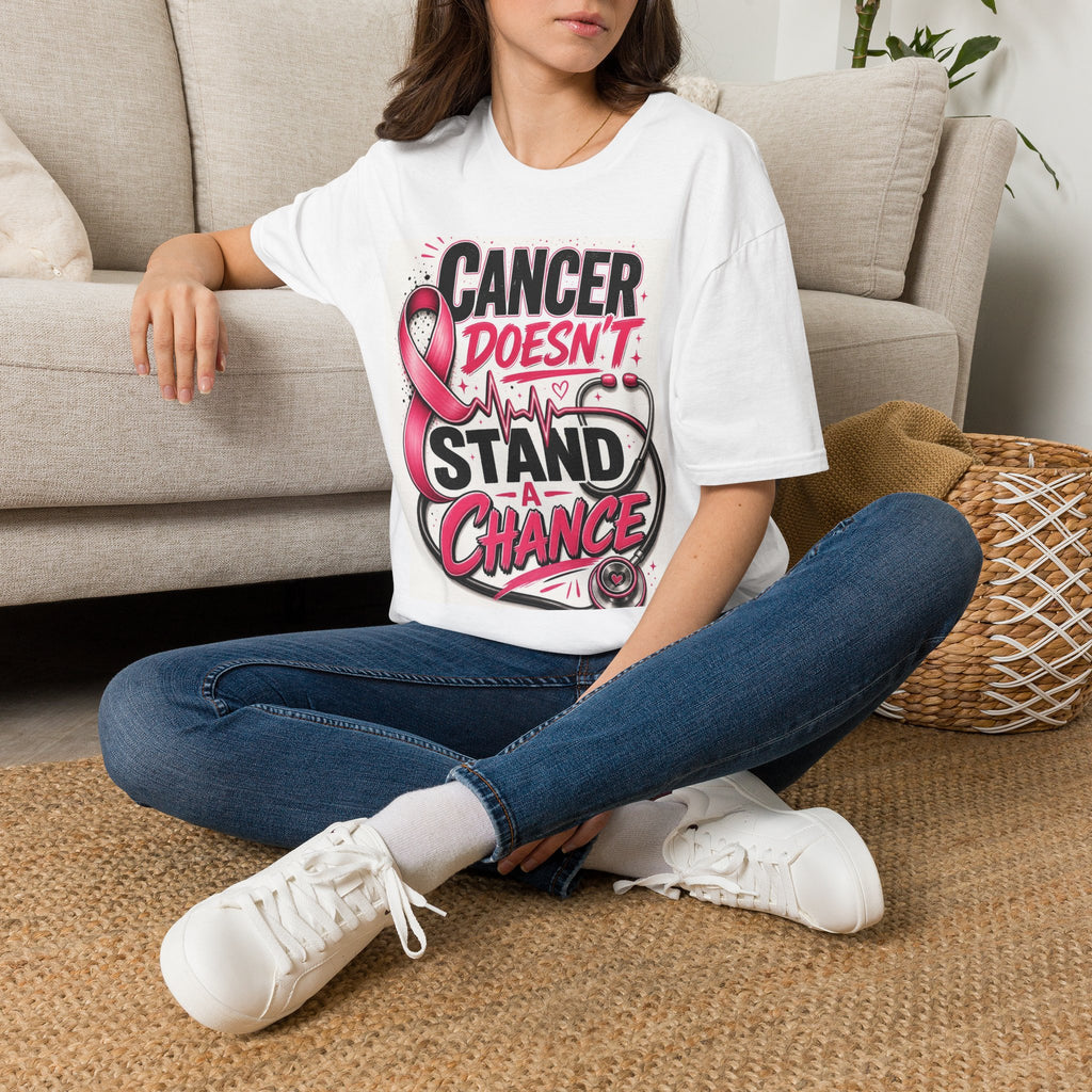 Bold Oncology Nurse Design Featuring Empowering Phrase With Awareness Ribbon