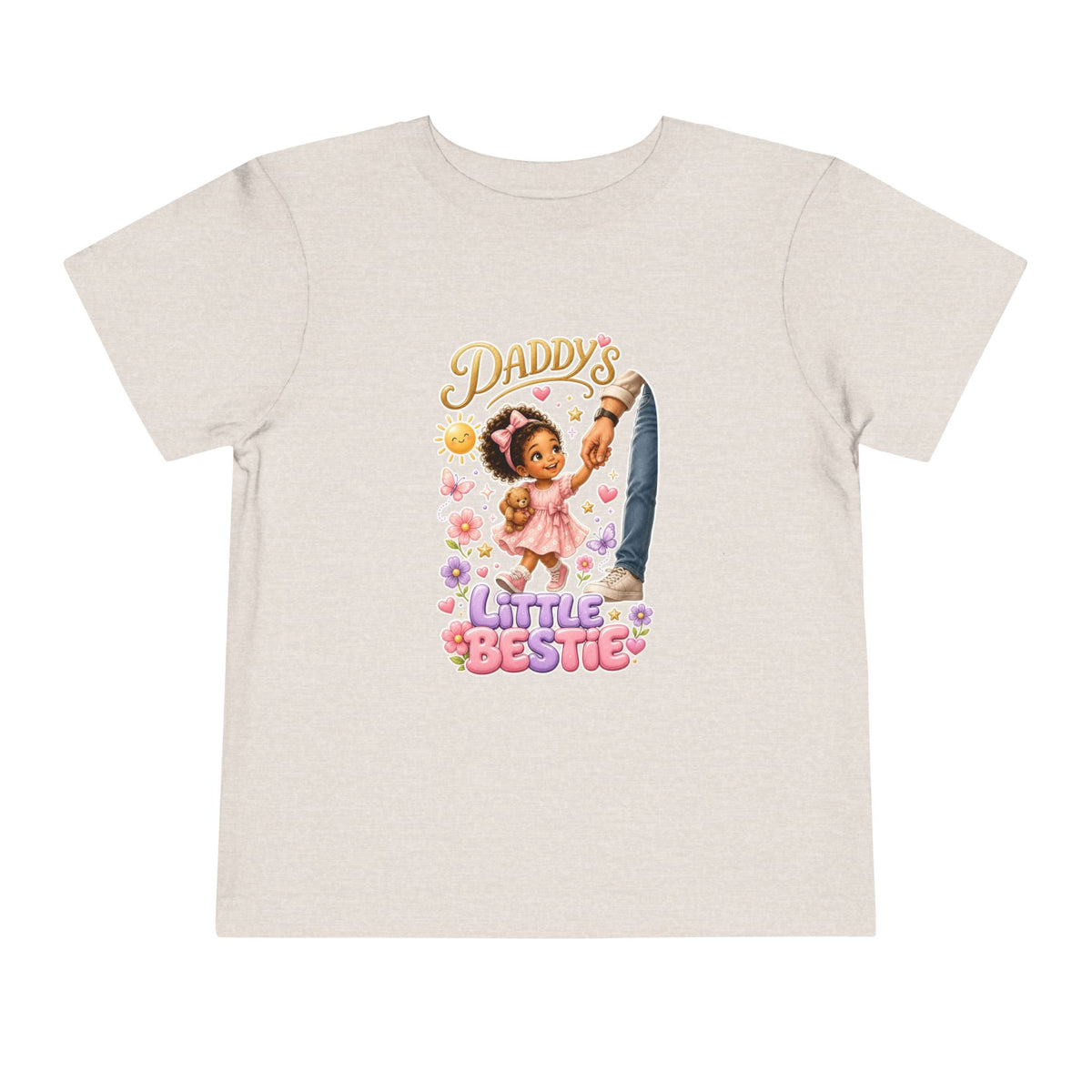 Toddler Tee — "Daddy's Little Bestie" Floral Cute Girl Graphic