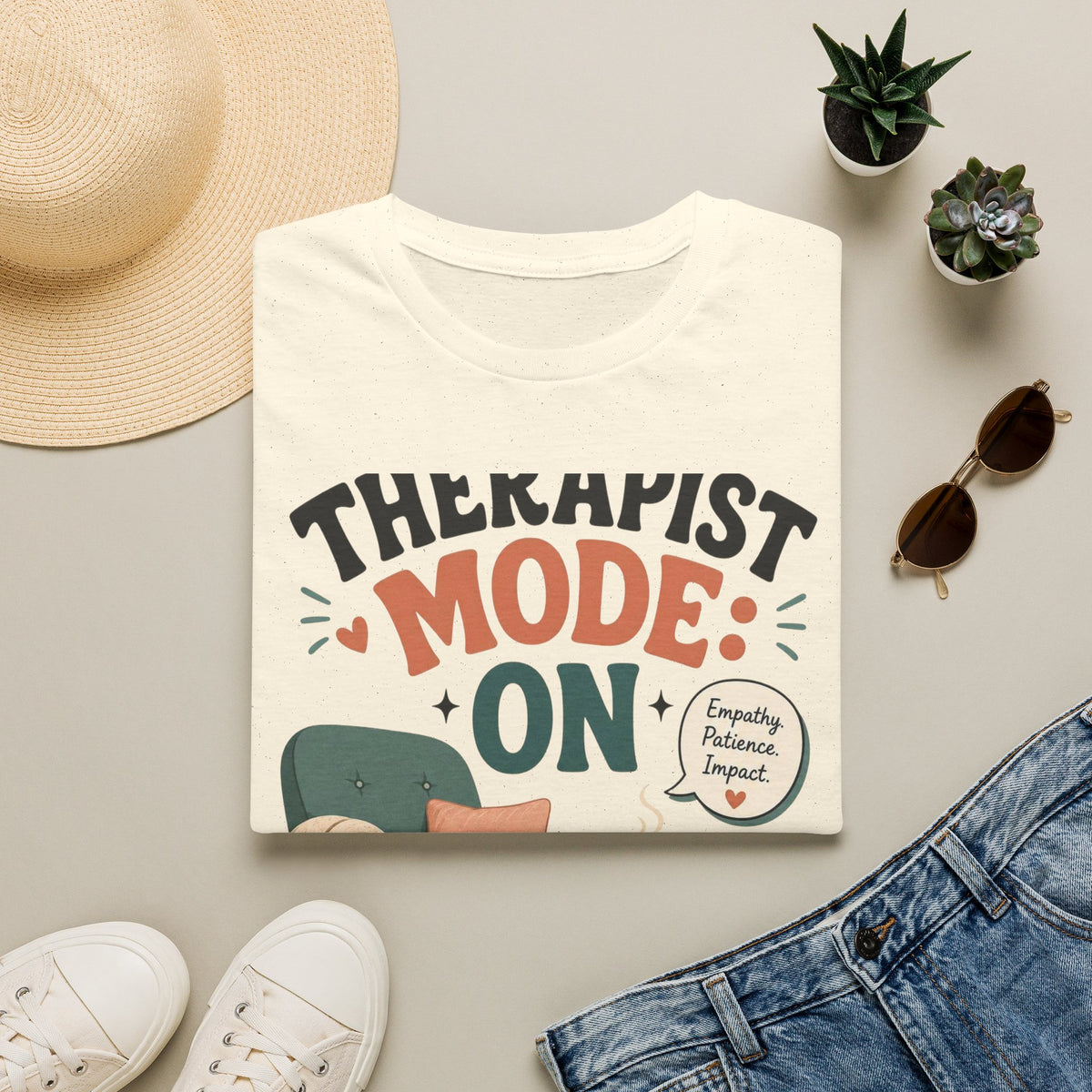 Bold Typography Depicting Therapist Mode With Stylish Illustrations