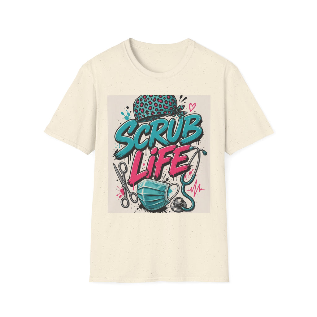 Scrub Life T Shirt Design Featuring Bold Streetwear Typography