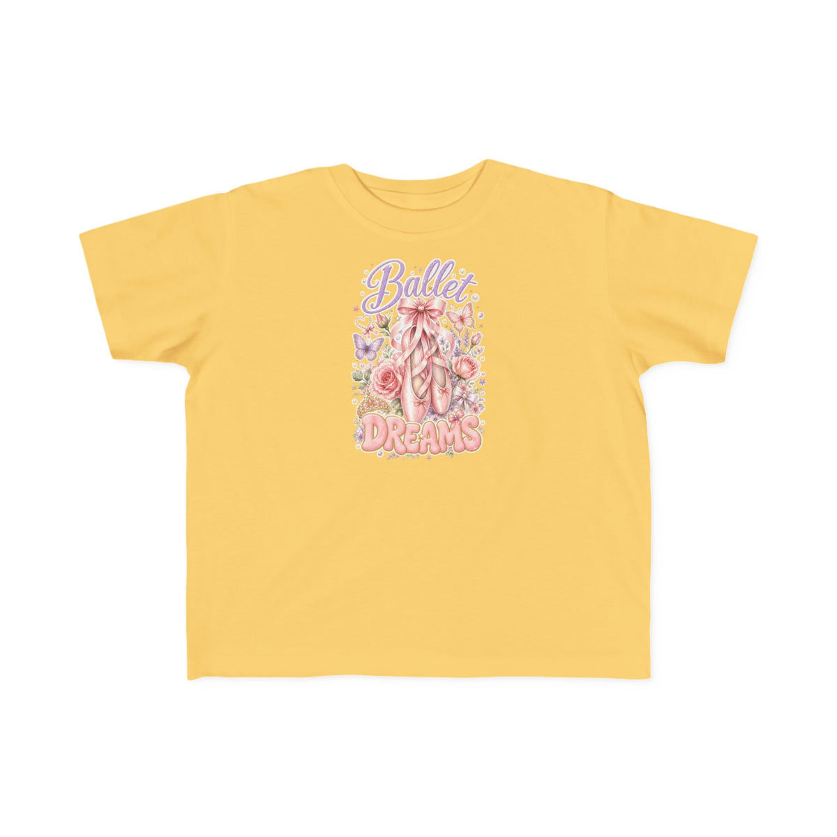 Toddler Tee — 'Believe in Dreams' Ballet Ballerina Floral Graphic