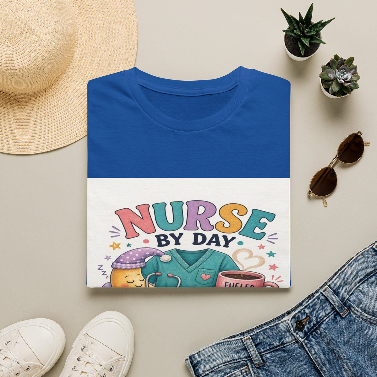 Playful T-shirt Design Featuring Nurse Life Typography And Illustrations- Graphic Tees