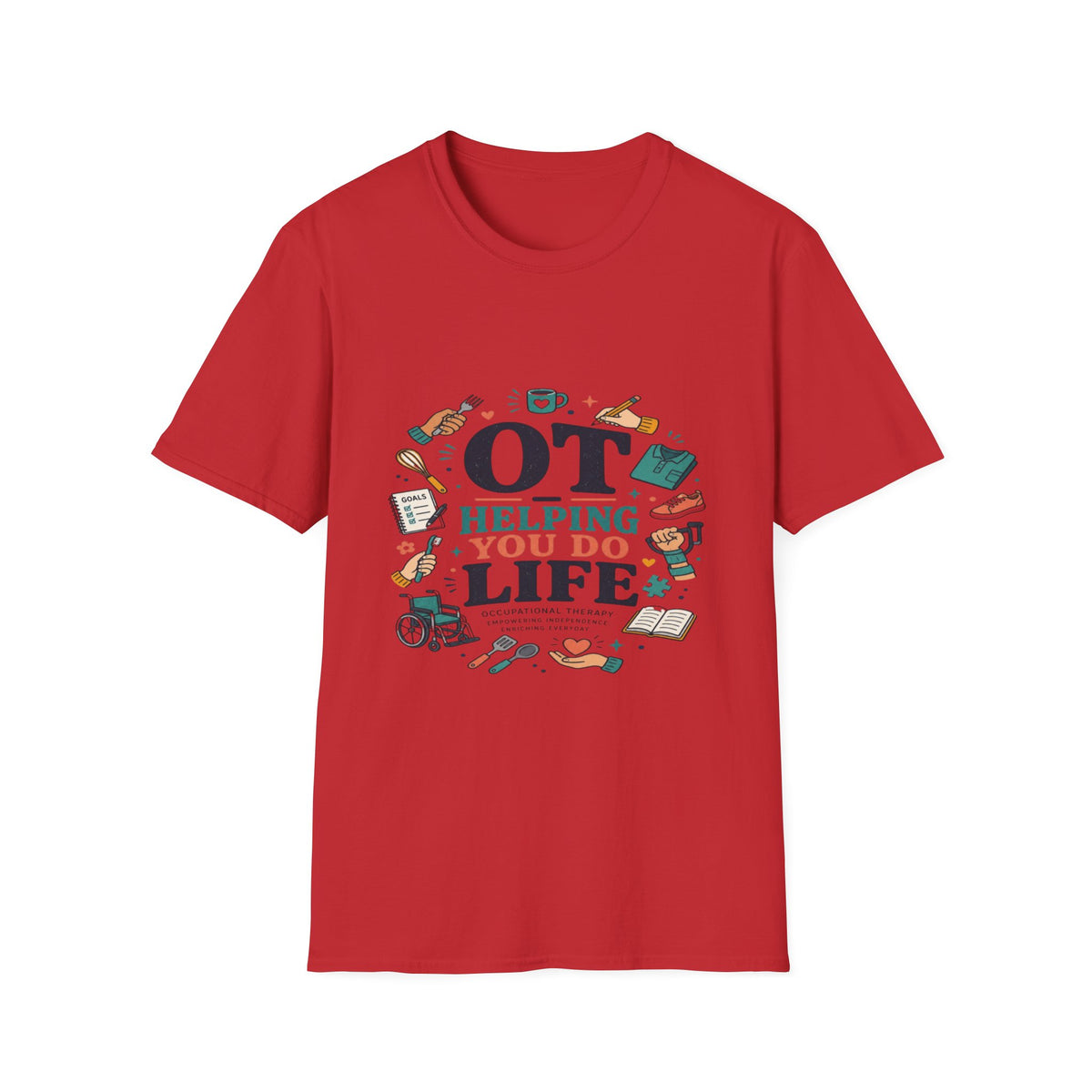 Playful Typography Framed By Colorful Illustrations And Hands- Graphic Tees