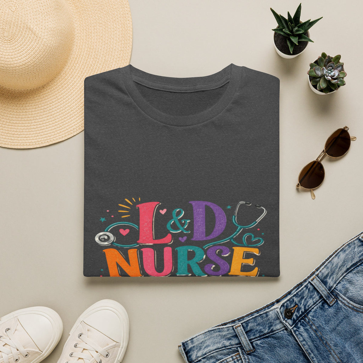 L&D Nurse Energy Trendy T-Shirt Design with Vibrant Elements- Graphic Tees