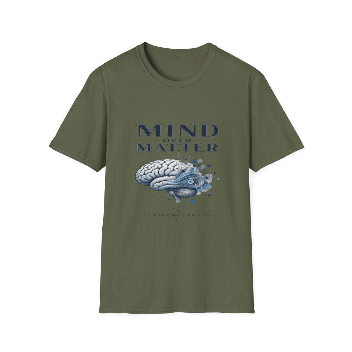 Intricate Brain Illustration With Geometric Patterns And Bold Typography- Graphic Tees