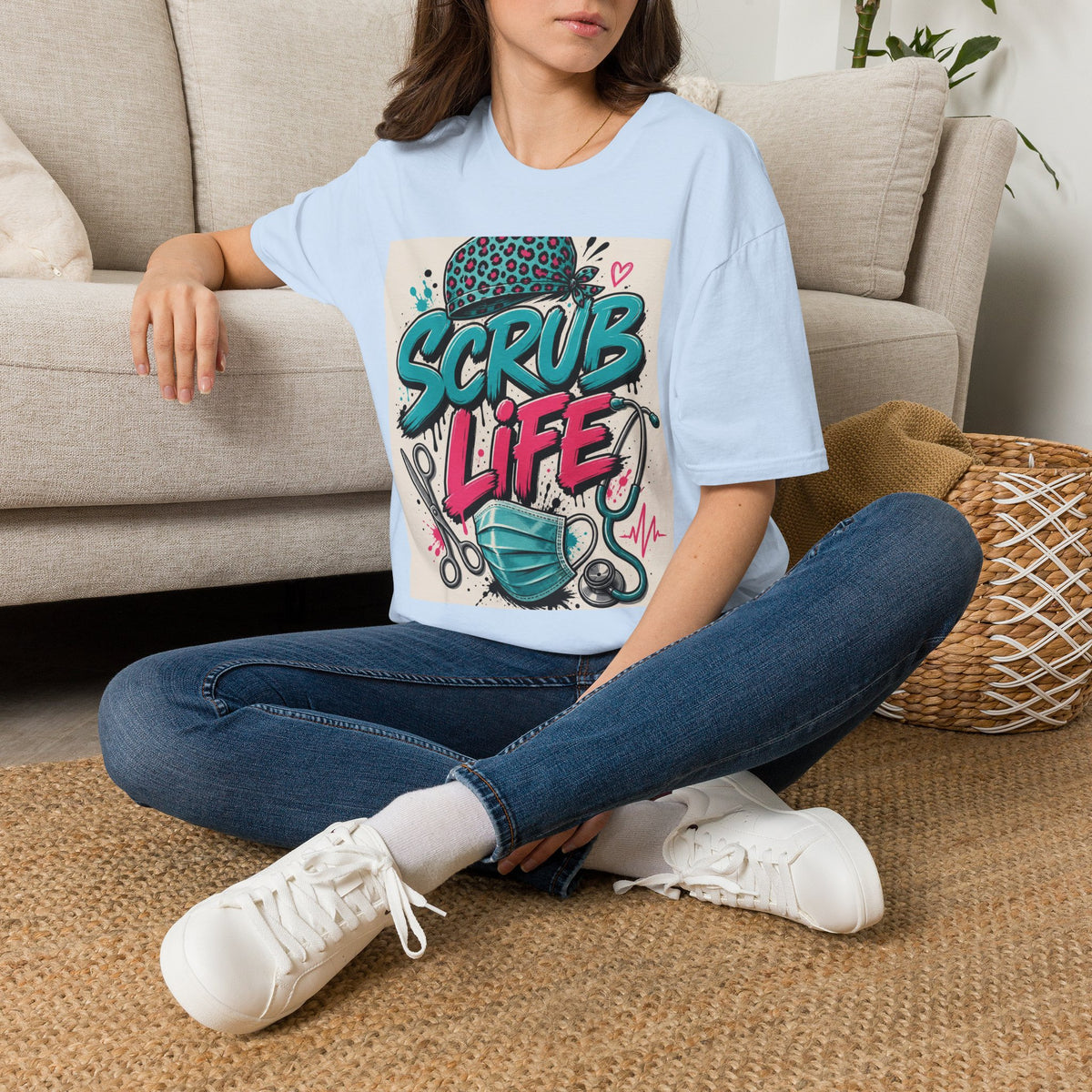 Scrub Life T Shirt Design Featuring Bold Streetwear Typography