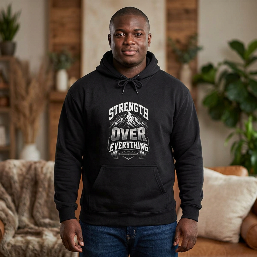 Strength Over Everything Hoodie — Motivational Gym Pullover