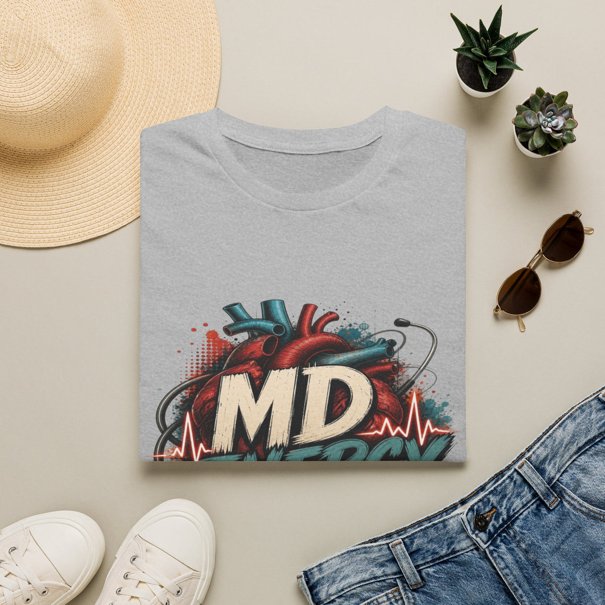 Bold MD Energy Graphic With Anatomical Heart Design- Graphic Tees