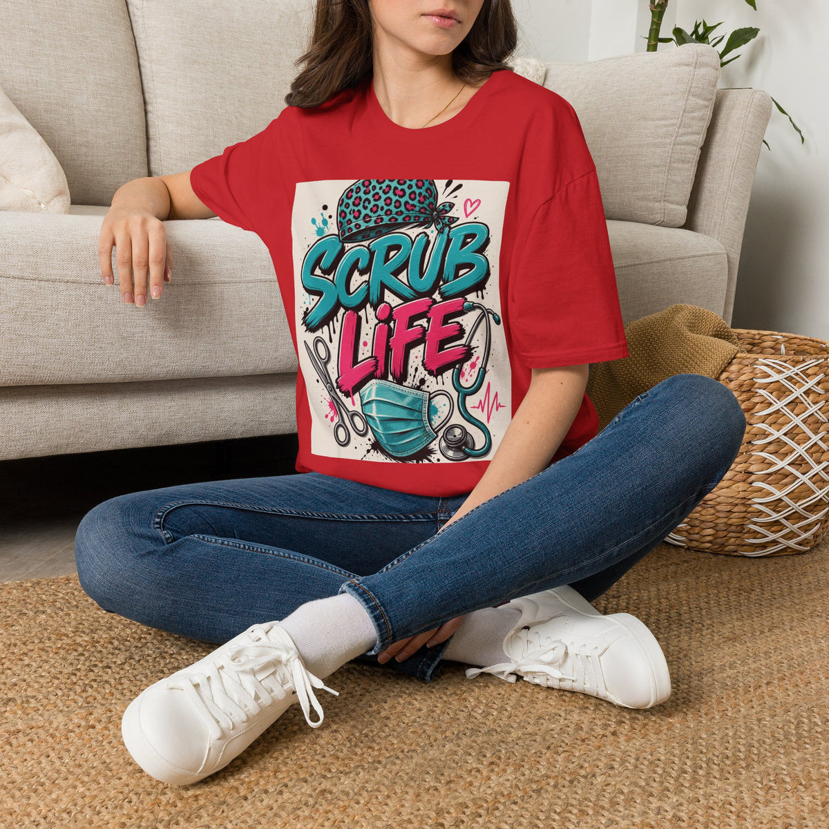 Scrub Life T Shirt Design Featuring Bold Streetwear Typography