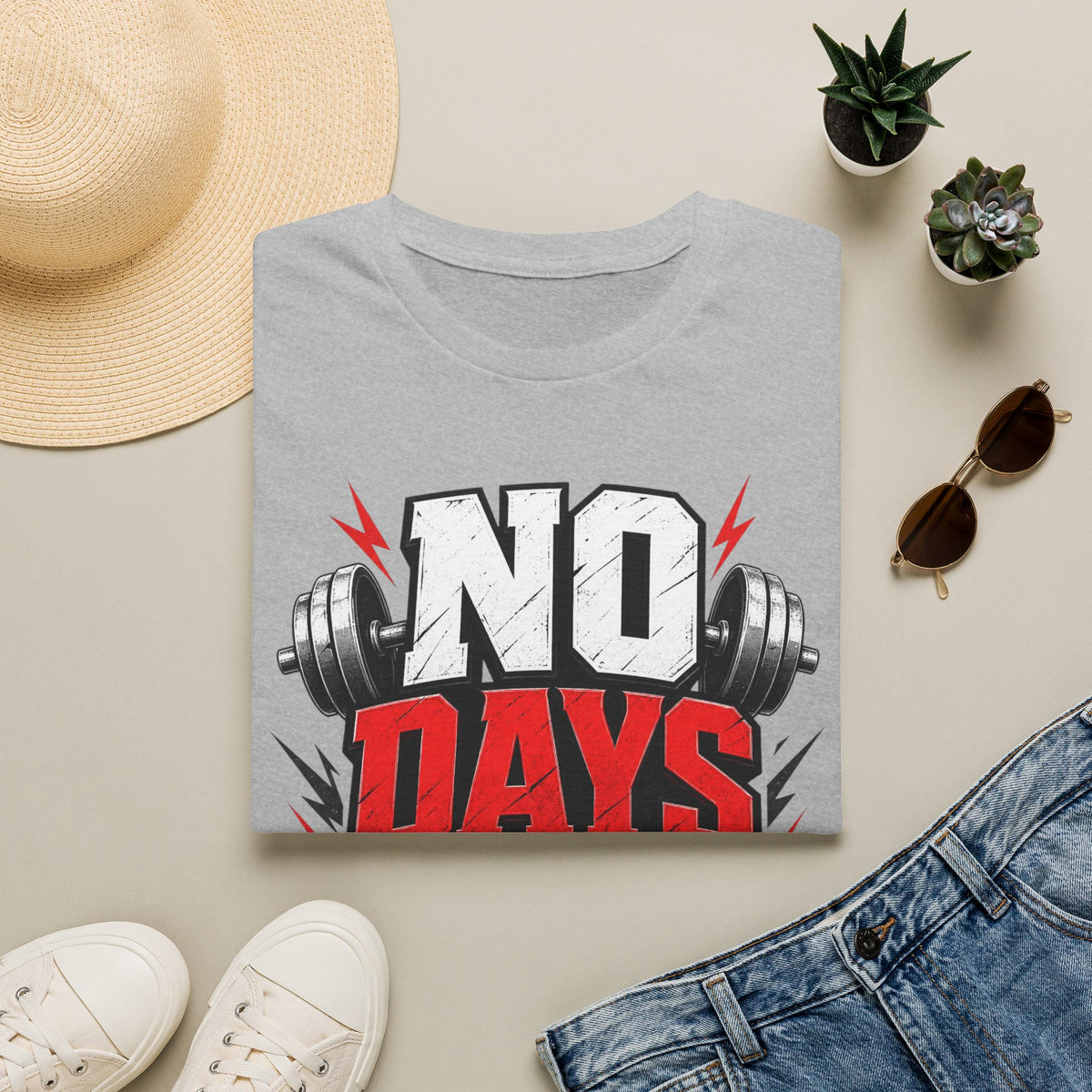 No Days Off T-Shirt — Motivational Gym Workout Tee
