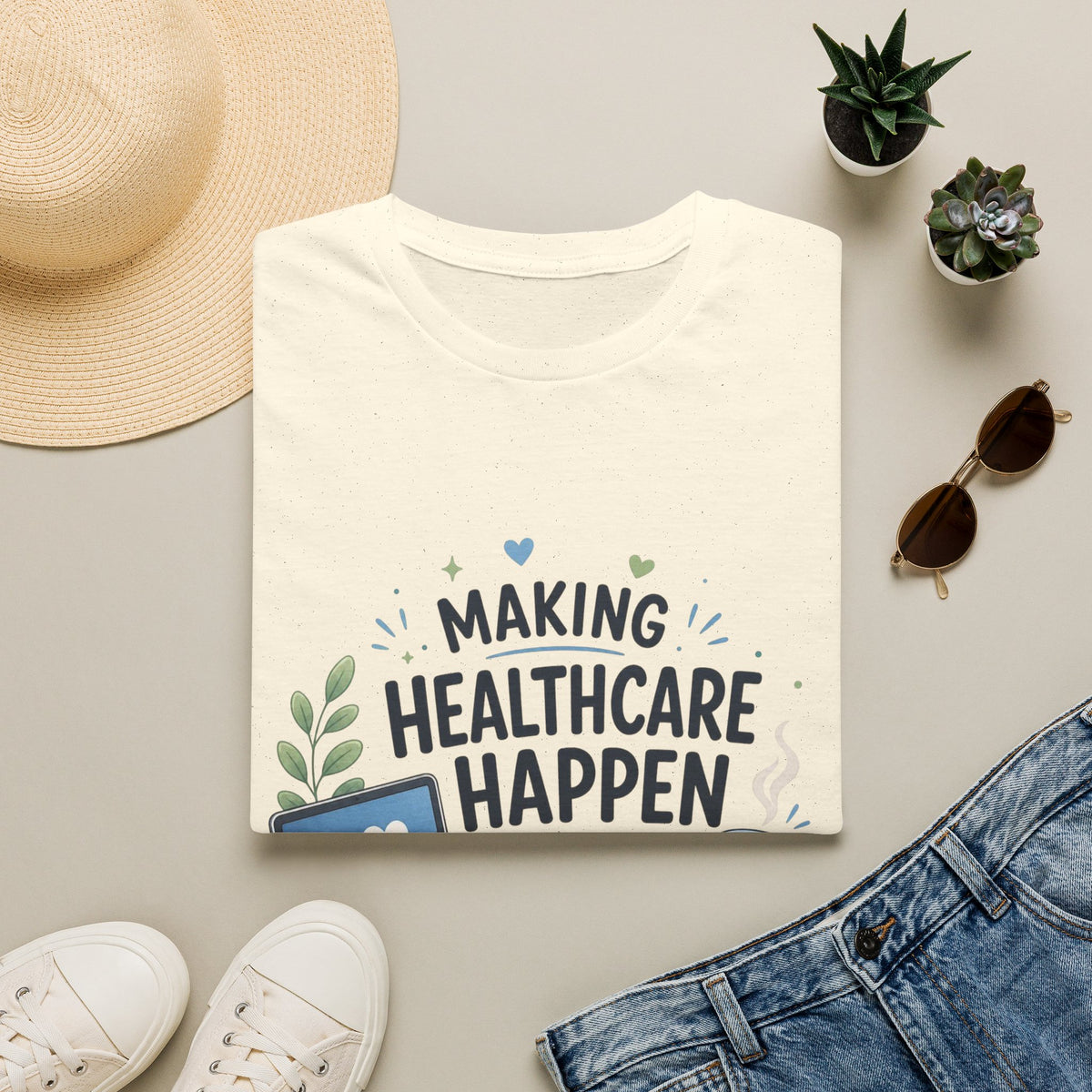 Inspirational T Shirt Design Celebrating Healthcare From Desk