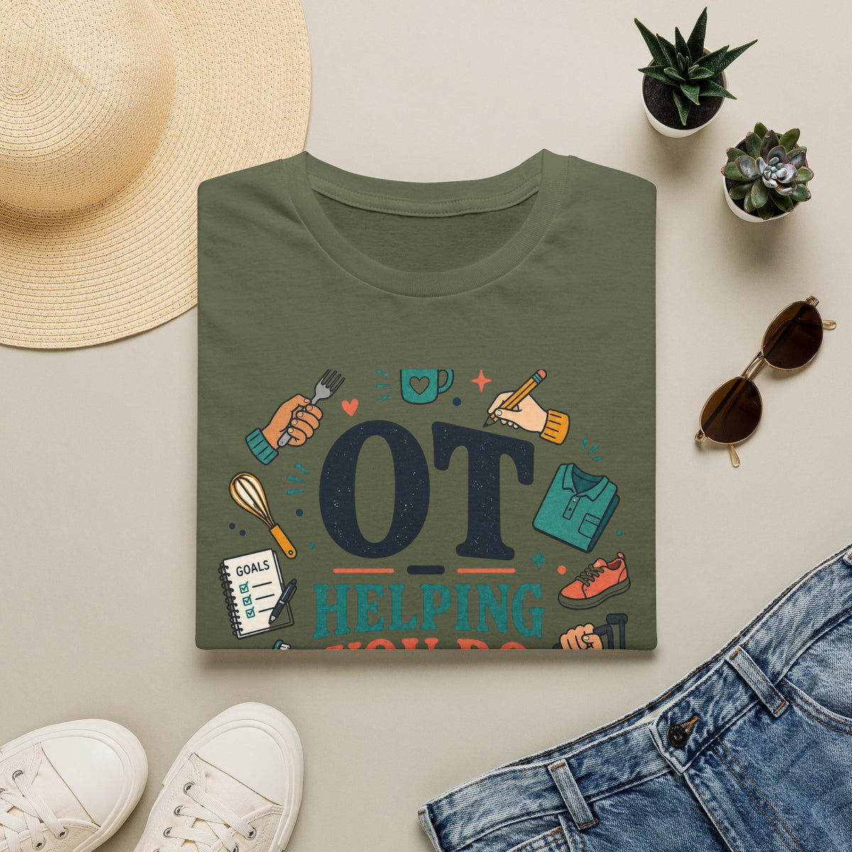 Playful Typography Framed By Colorful Illustrations And Hands