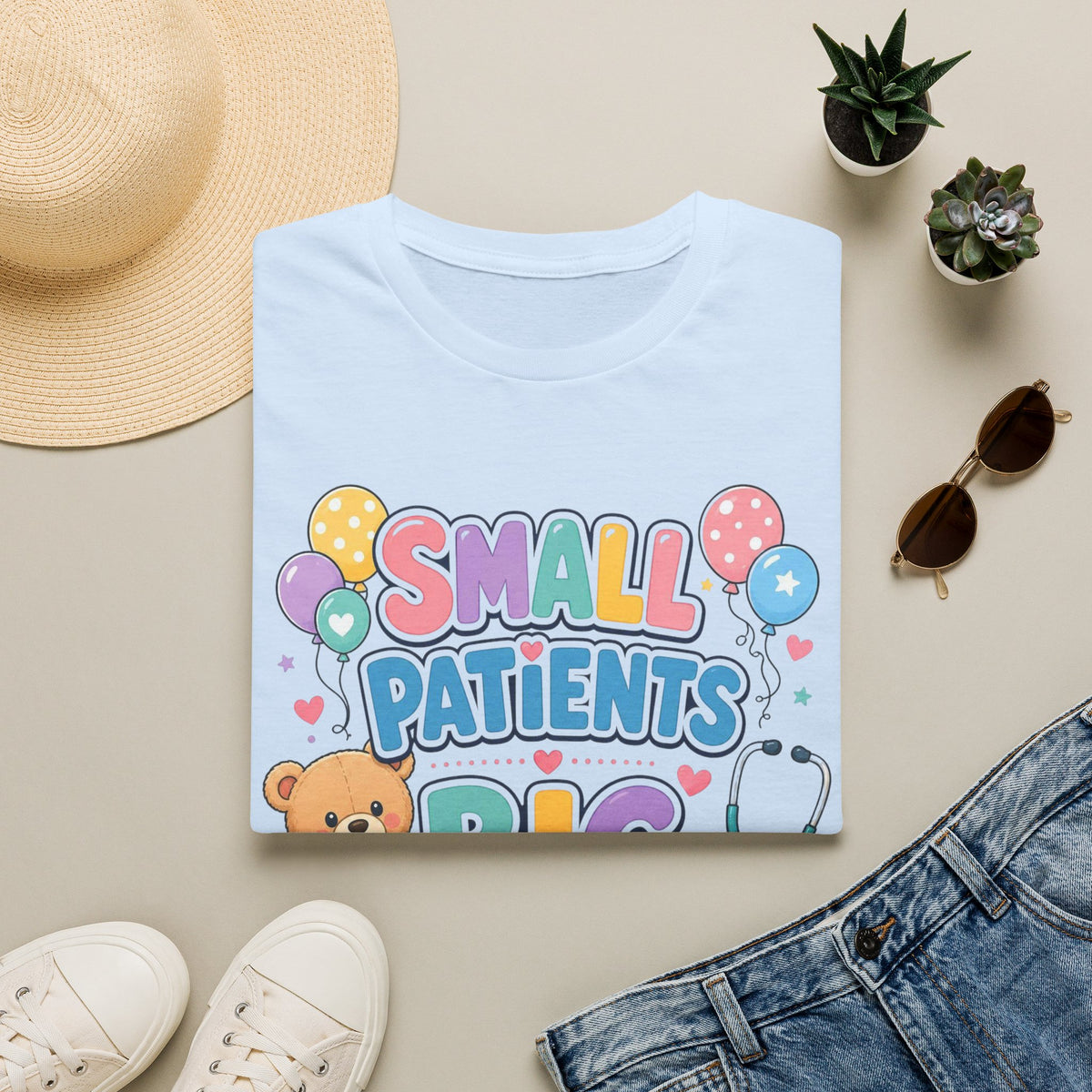 Vibrant T Shirt Design Celebrating Pediatric Care With Balloons