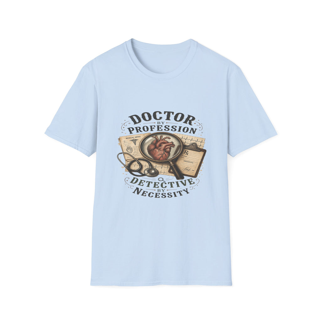 Vintage Detective-Inspired T-Shirt Featuring Anatomical Heart And Magnifying Glass- Graphic Tees