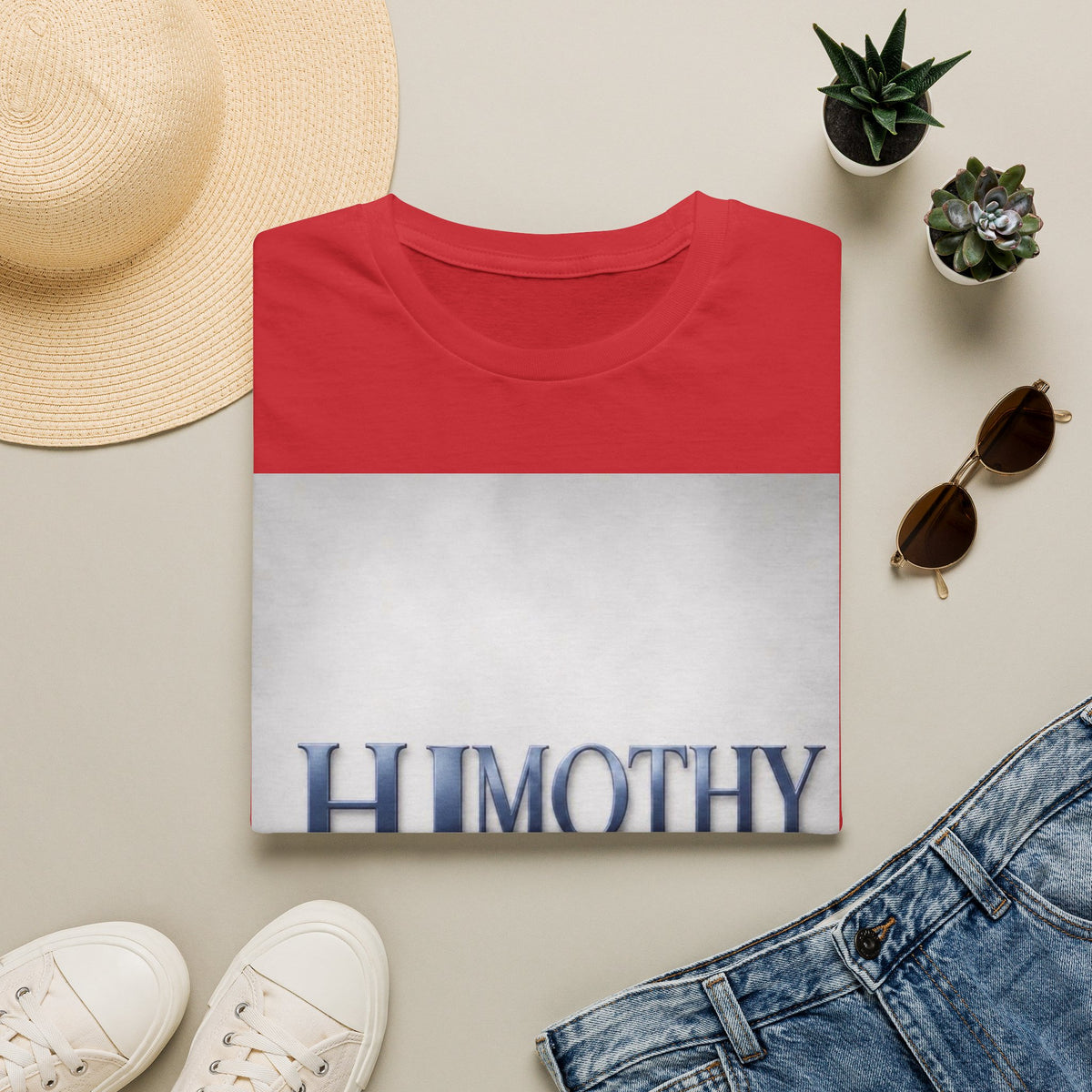 Timothy Name Graphic T-Shirt — 'HIMOTHY' Vintage Lettering Tee