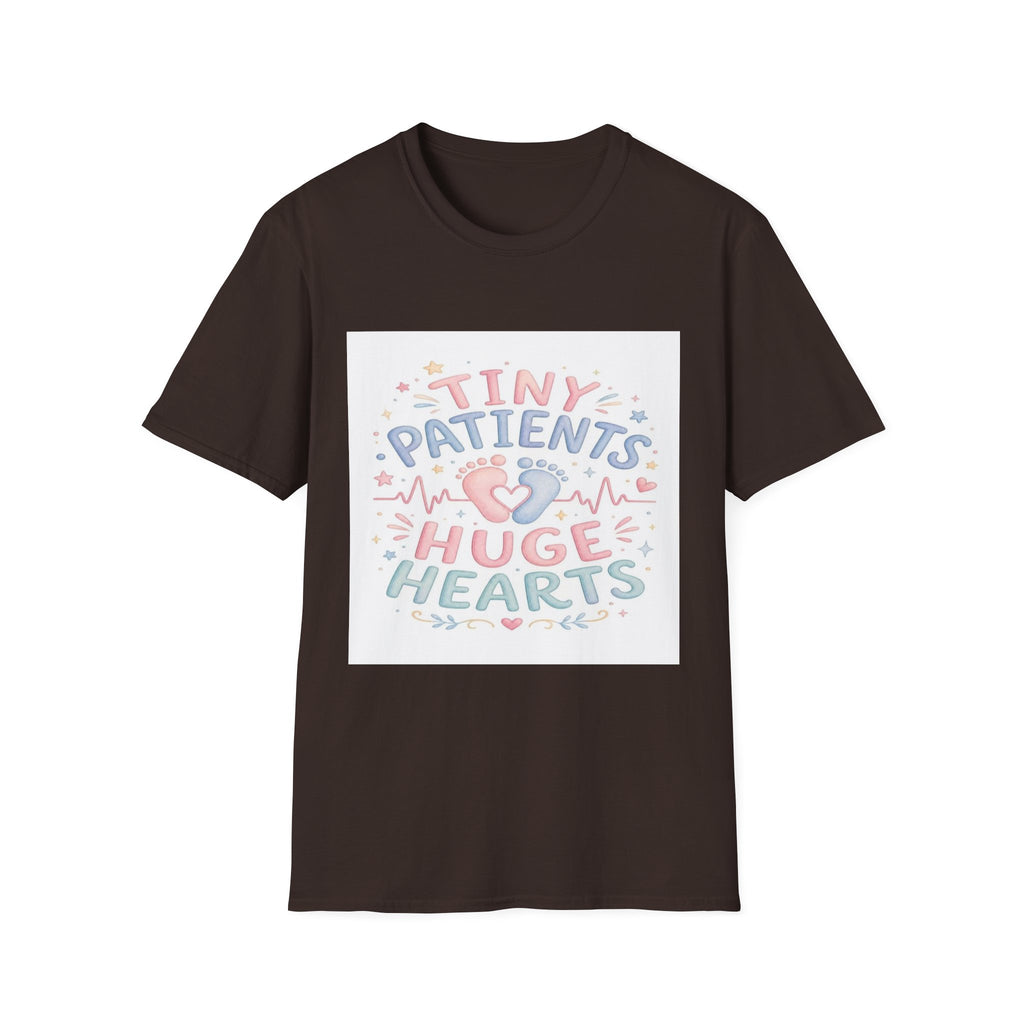 Whimsical T-Shirt Design Featuring Tiny Patients Huge Hearts- Graphic Tees