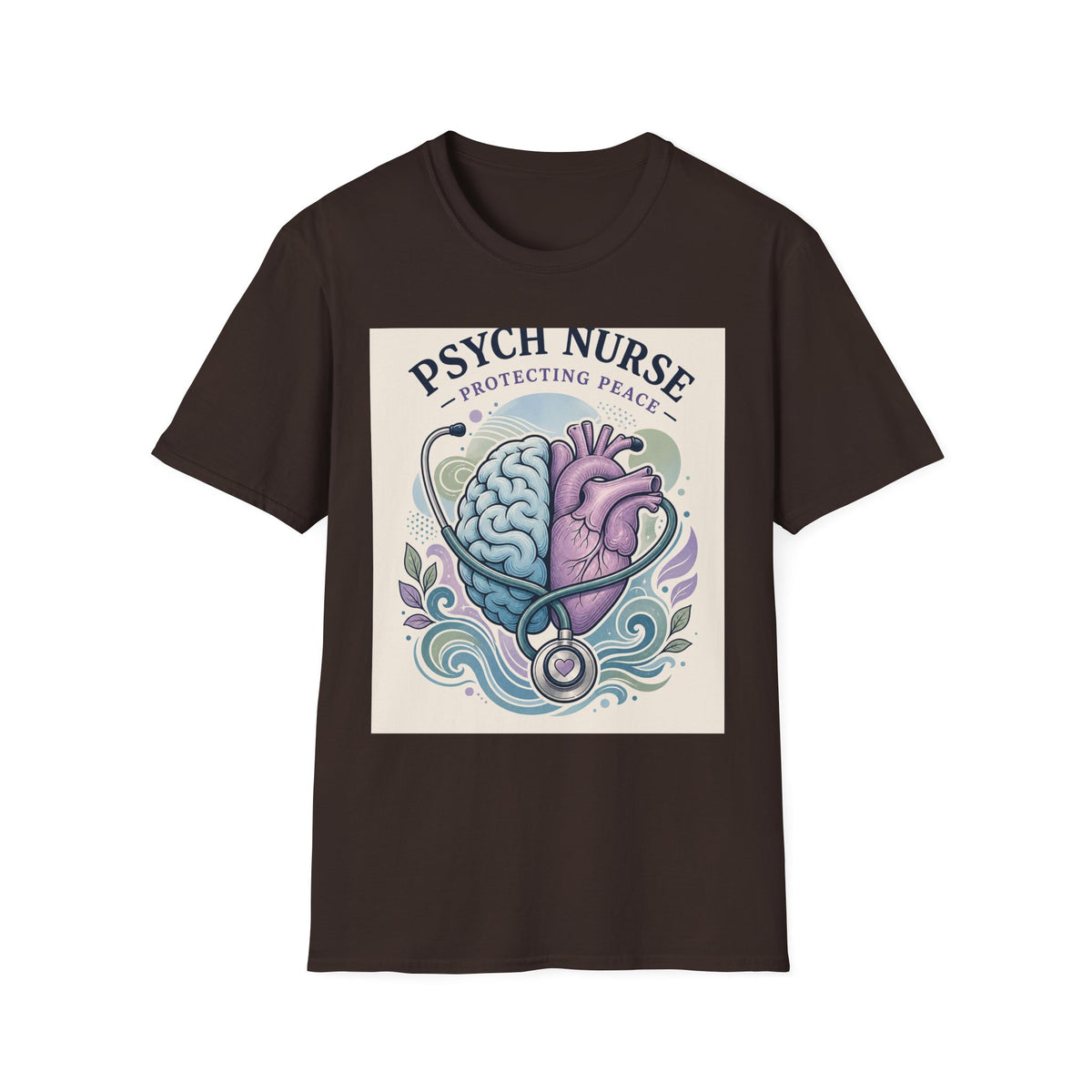 Stylized Brain And Heart Illustration With Stethoscope Art