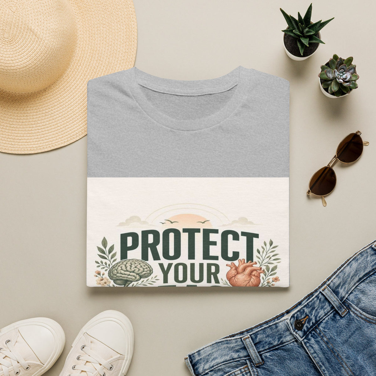 Large Typography Graphic Promoting Peace With Botanical Elements- Graphic Tees