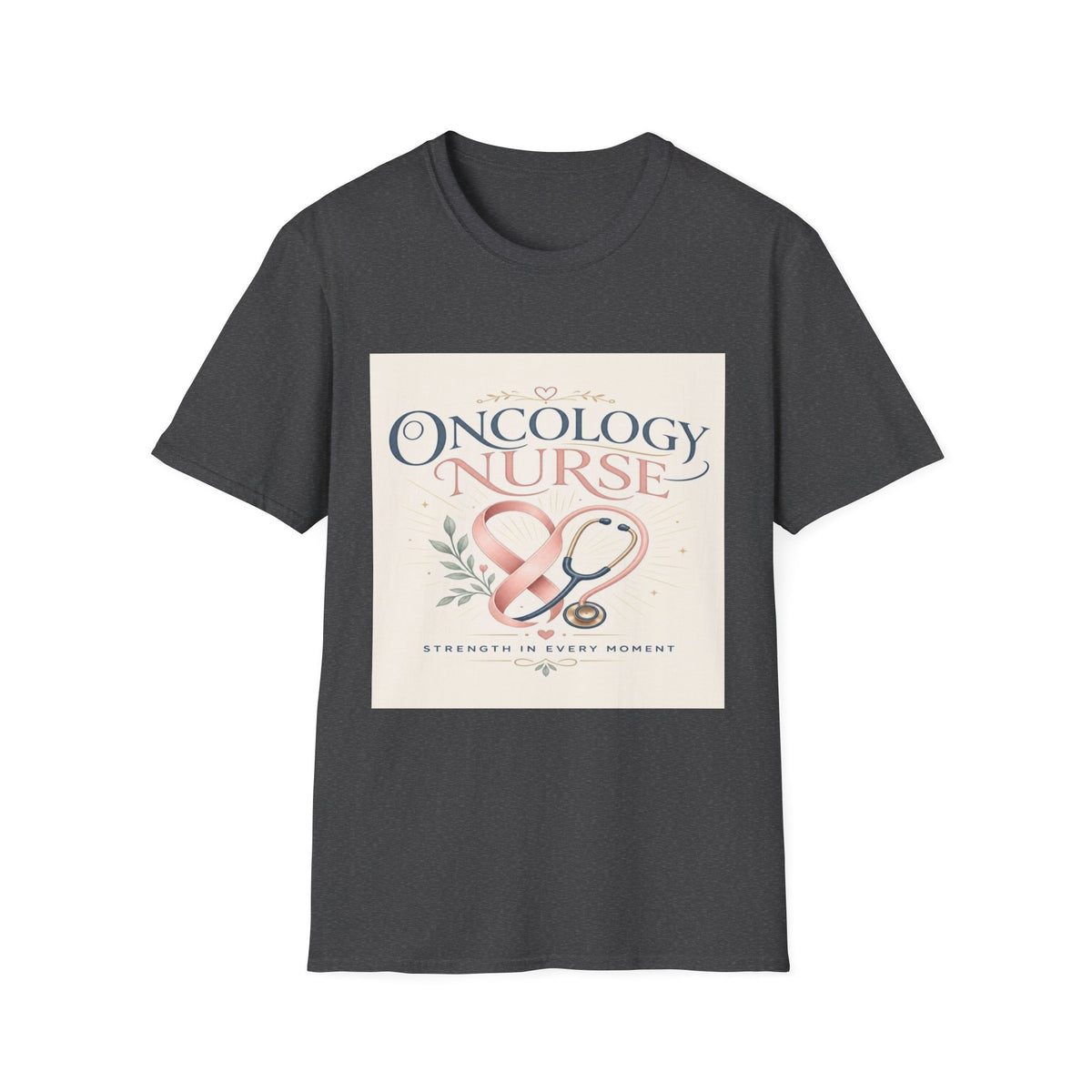 Elegant T-Shirt Design with Oncology Nurse Text and Symbolism- Graphic Tees