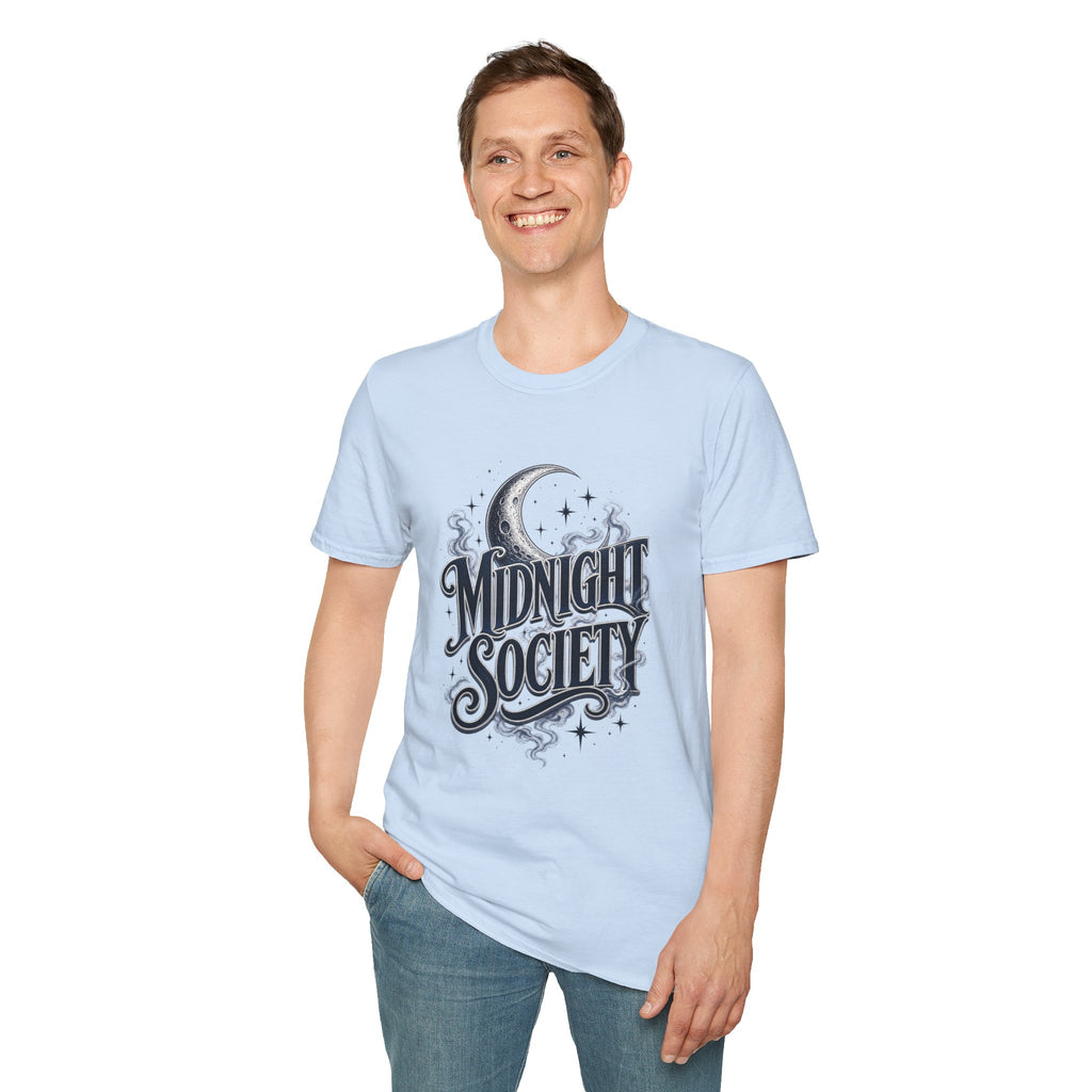 Midnight Society T-Shirt — Vintage Moon & Stars Graphic Tee