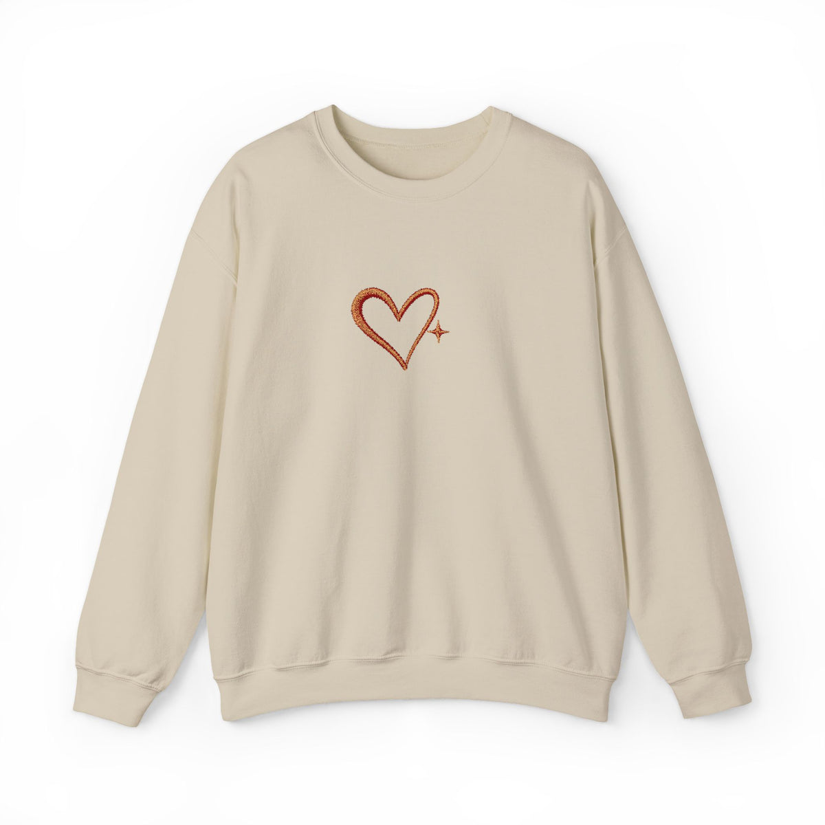 Embroidered Gold Heart Crewneck Sweatshirt