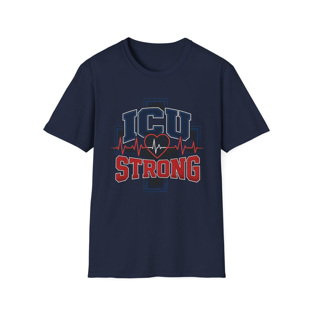 Athletic T Shirt Design With Bold ICU STRONG Typography