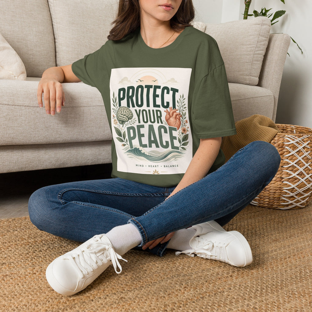Large Typography Graphic Promoting Peace With Botanical Elements