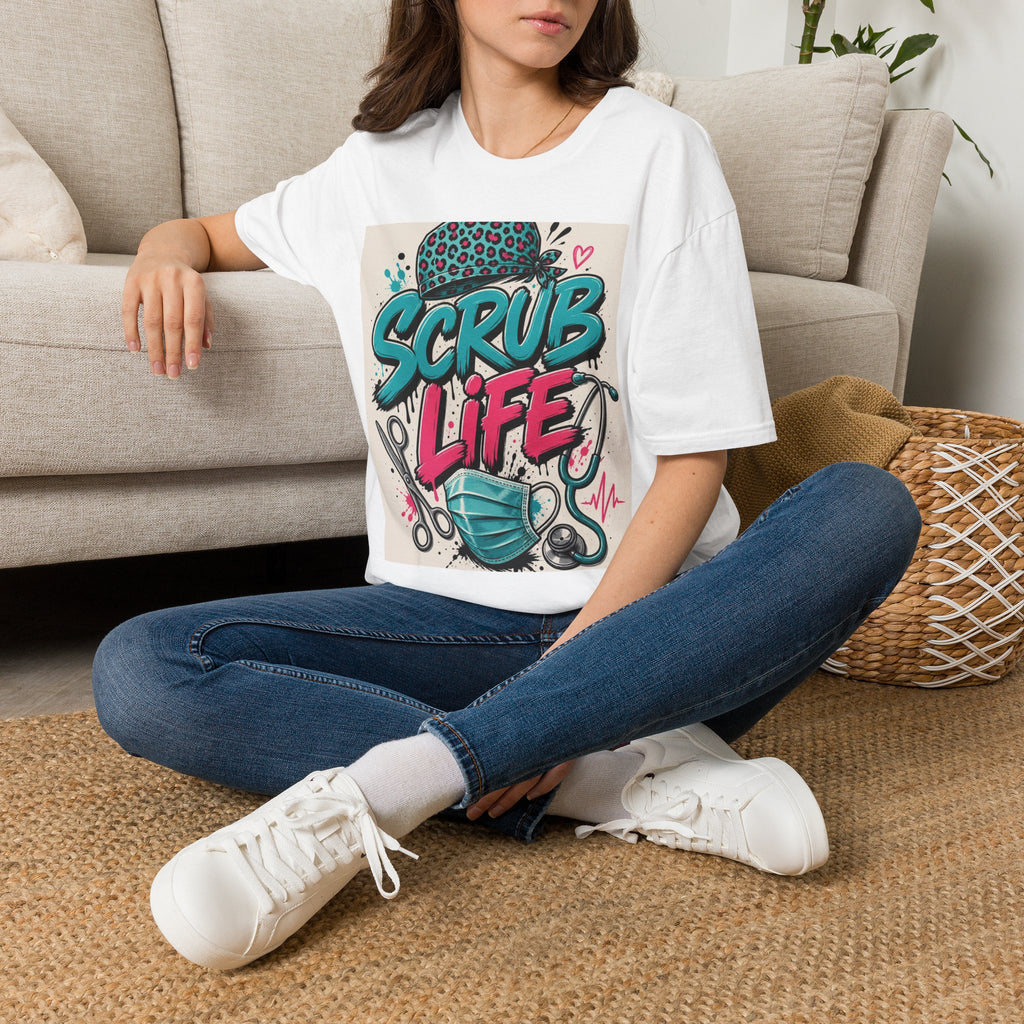 Scrub Life T Shirt Design Featuring Bold Streetwear Typography