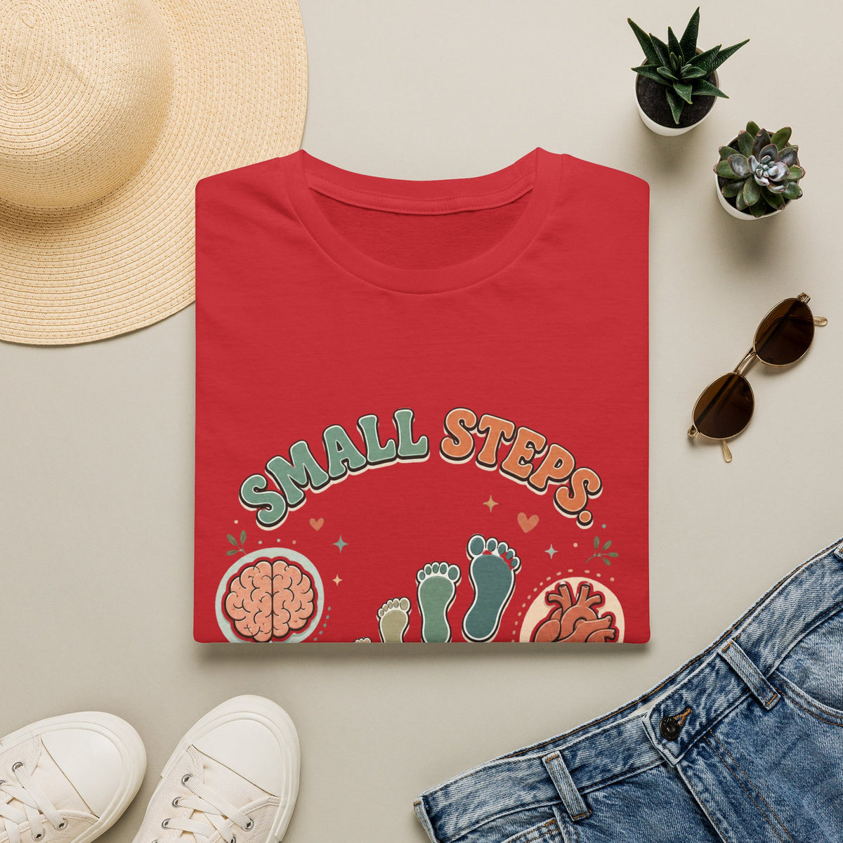 Typography Design Showcasing Small Steps Leading To Growth