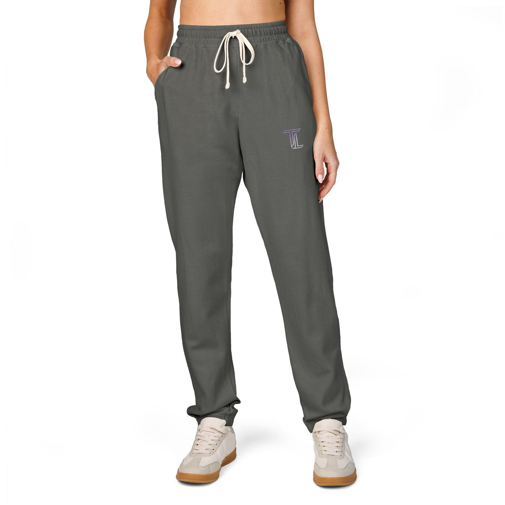Midnight Motion Sweatpants — Small Lavender Skull Accent