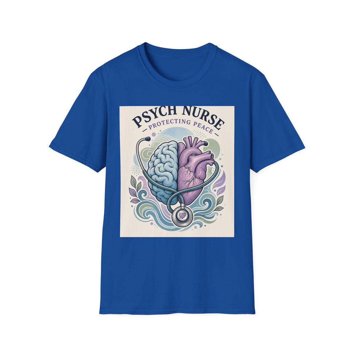 Stylized Brain And Heart Illustration With Stethoscope Art