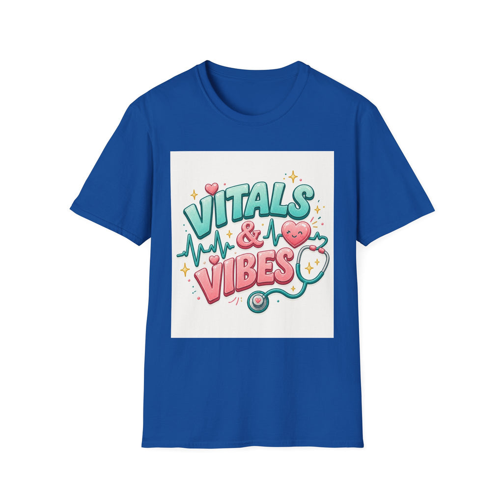 Trendy Healthcare T Shirt Design Featuring Vitals And Vibes