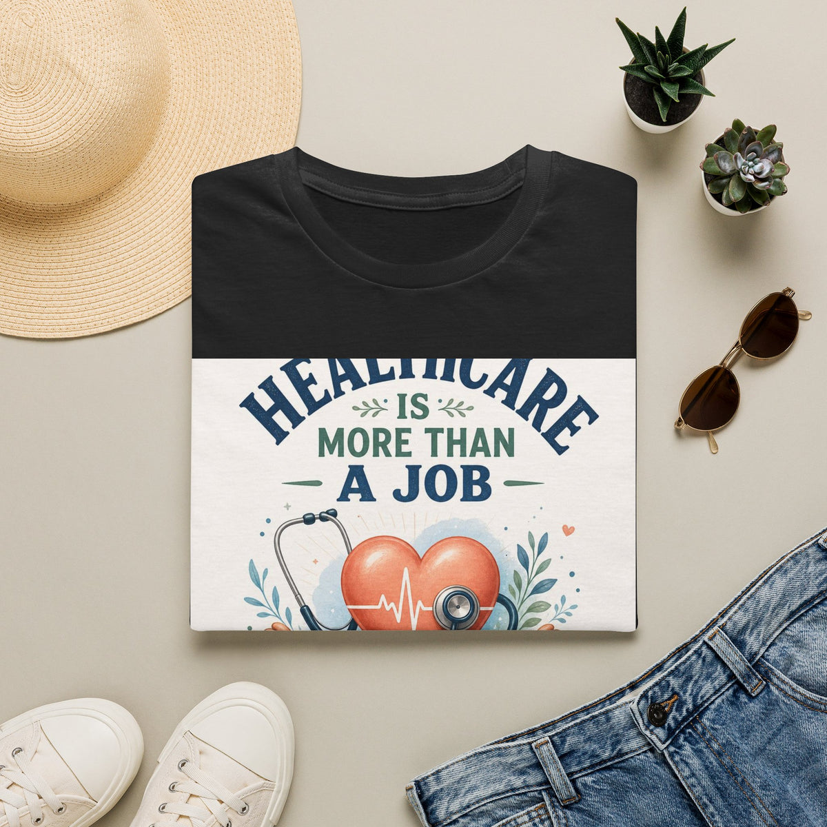 Inspirational T Shirt Design Featuring Compassionate Healthcare Imagery