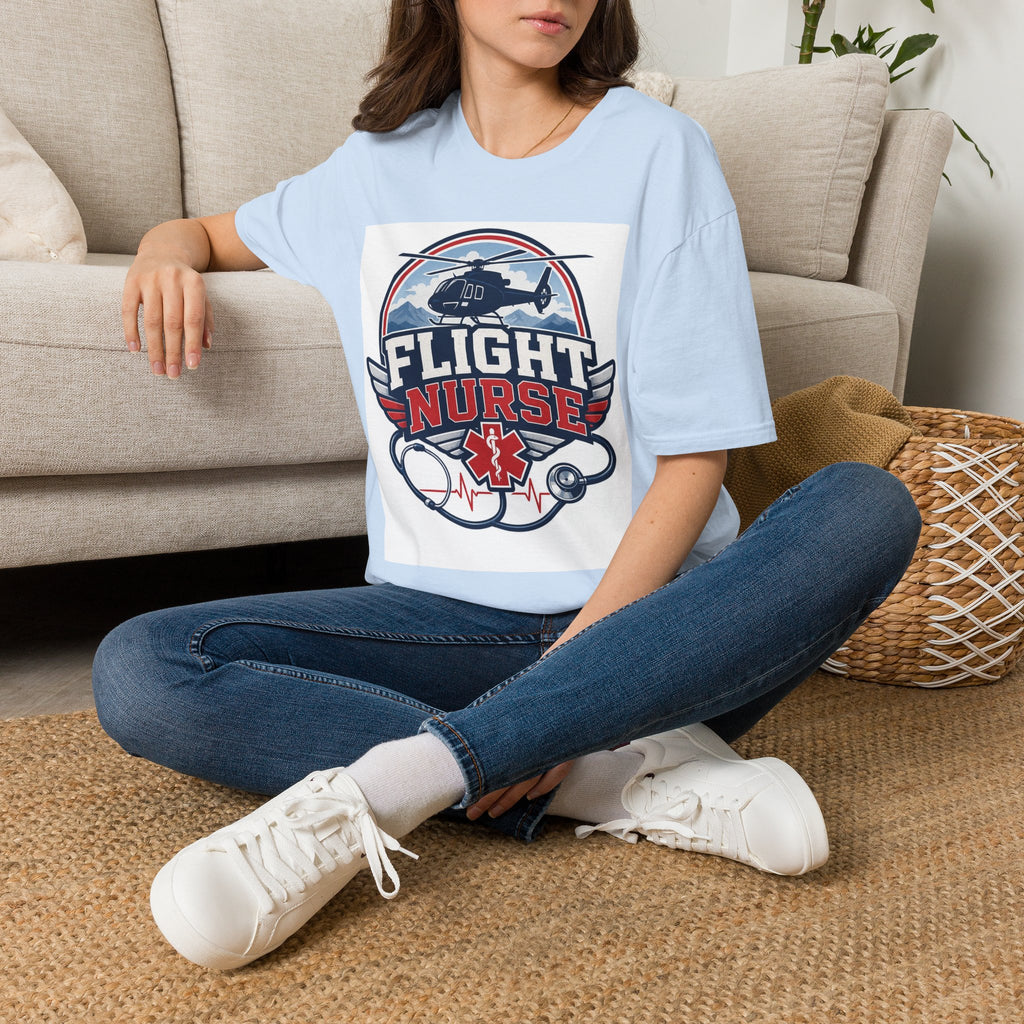 Aviation Inspired T Shirt Design Featuring Flight Nurse Graphic