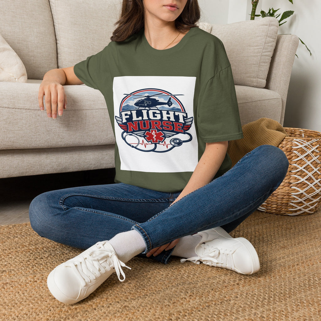 Aviation-Inspired T-Shirt Design Featuring Flight Nurse Graphic- Graphic Tees