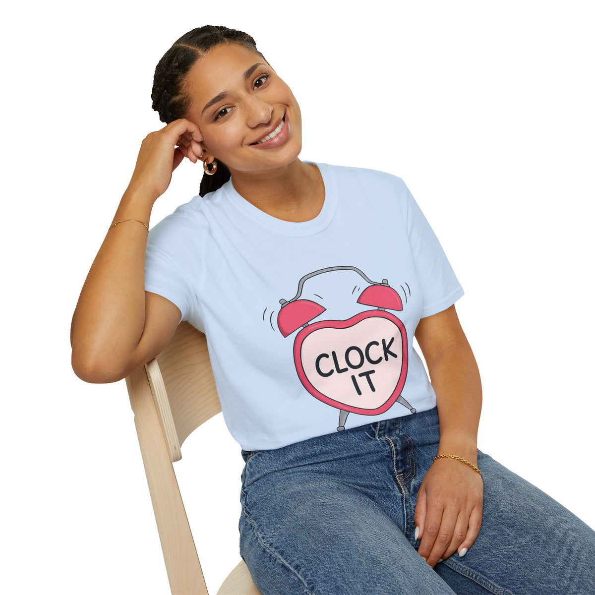 Clock It Alarm-Heart Graphic T-Shirt