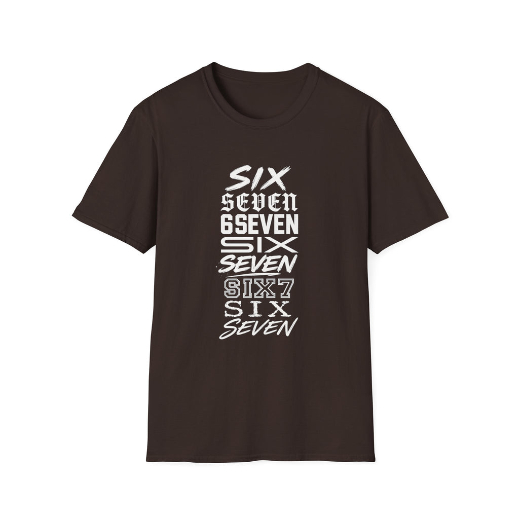Six Seven Graphic T-Shirt — Stacked Typography Retro Streetwear