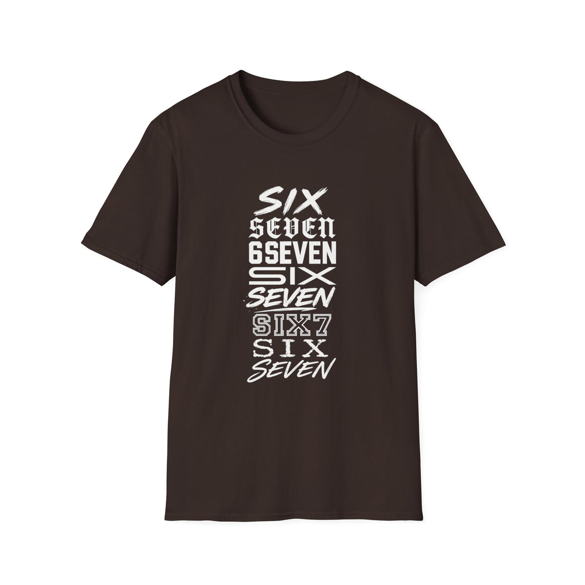 Six Seven Graphic T-Shirt — Stacked Typography Retro Streetwear