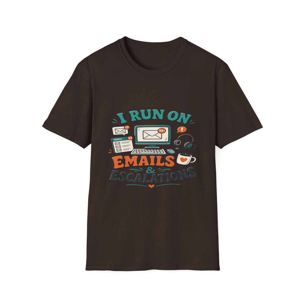 Bold T-Shirt Design With Playful Email And Coffee Illustrations- Graphic Tees