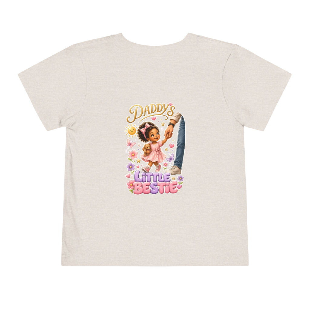 Toddler Tee — "Daddy's Little Bestie" Floral Cute Girl Graphic