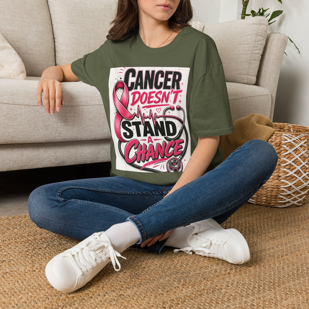 Bold Oncology Nurse Design Featuring Empowering Phrase With Awareness Ribbon