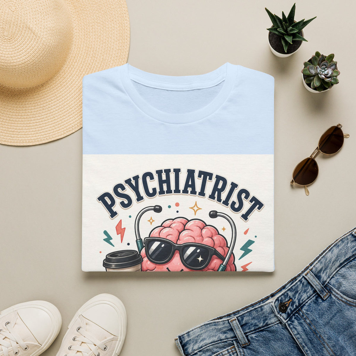 Trendy Healthcare T Shirt Design Featuring Psychiatrist Energy Phrase