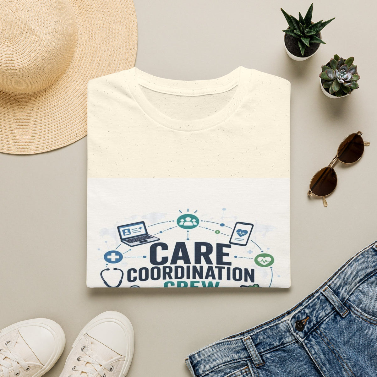 T-shirt Graphic Featuring Modern Aesthetic Care Coordination Crew- Graphic Tees