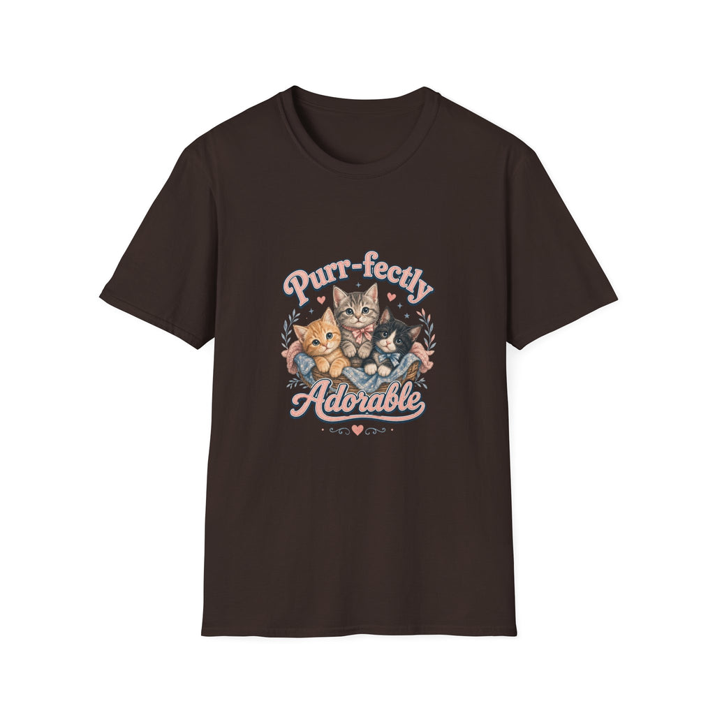 Cat T-Shirt — "Purr-fectly Adorable" Cute Kitten Graphic Tee