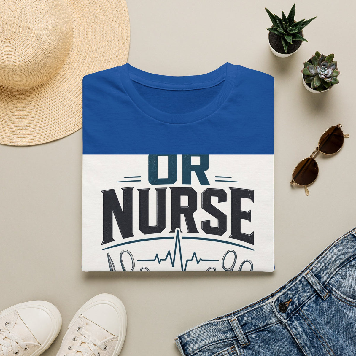 Bold T Shirt Design Featuring Nurse Motto With Instruments