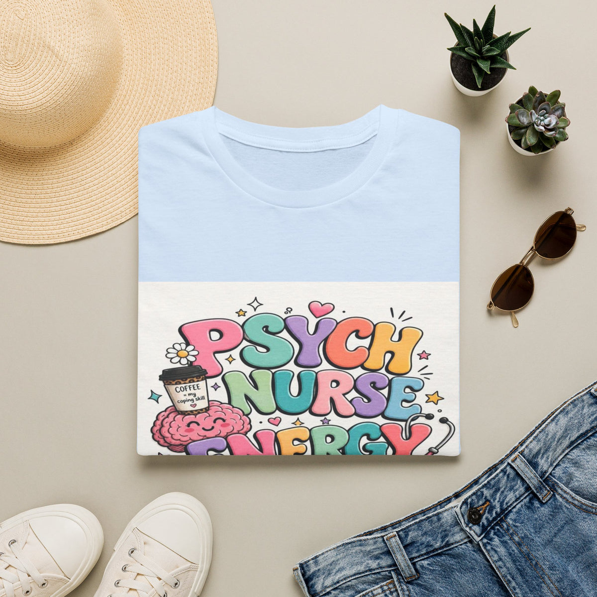 Playful Typography Design Celebrating Psych Nurse Energy- Graphic Tees