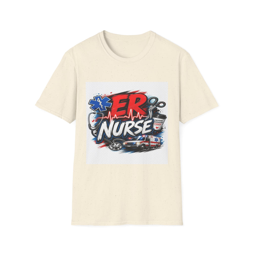 Bold Streetwear T-Shirt Design Featuring ER Nurse Typography- Graphic Tees