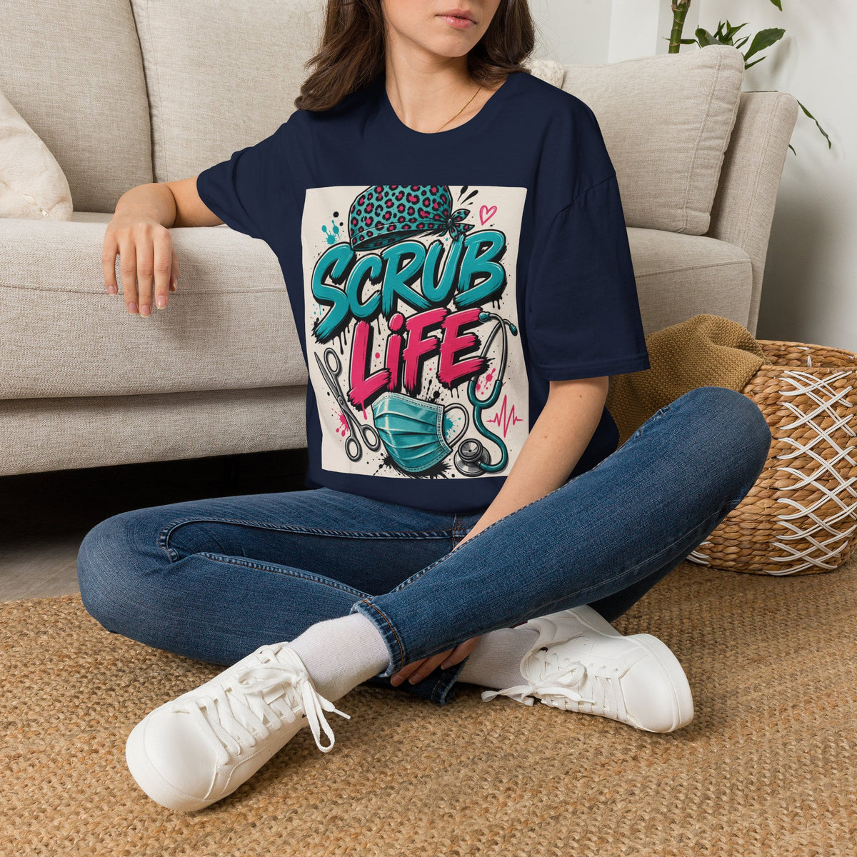 Scrub Life T Shirt Design Featuring Bold Streetwear Typography